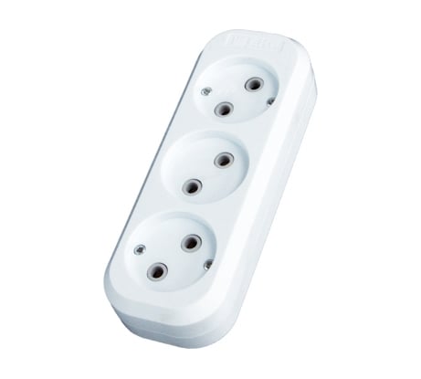 Колодка на 3 гнезда EKF Эксперт, б/з 10А AKB10-3