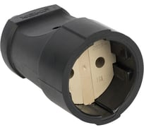 Штепсельное гнездо без заземления EKF, черное ПВХ 10A 250B ASGO10-30