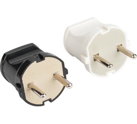 Прямая вилка без заземления EKF черная 6А 250В PROxima AVP6-30