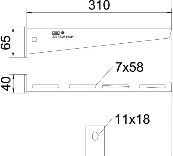 Кронштейн OBO Bettermann 310 мм 6392024
