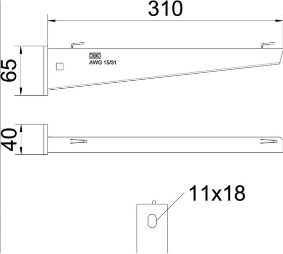 Кронштейн для проволочных лотков OBO Bettermann 310 мм 6420610
