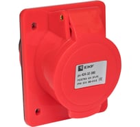 Кабельная розетка EKF 32А 3Р+Е IP44 скрытая 380В 424 ЭКФ ps-424-32-380