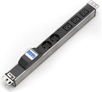 Блок розеток REM Rem-32 с автоматом и индикацией, 2 Sсhuko, 3 IEC 60320 C19, R-32-2S-3C19-A-I-440-K