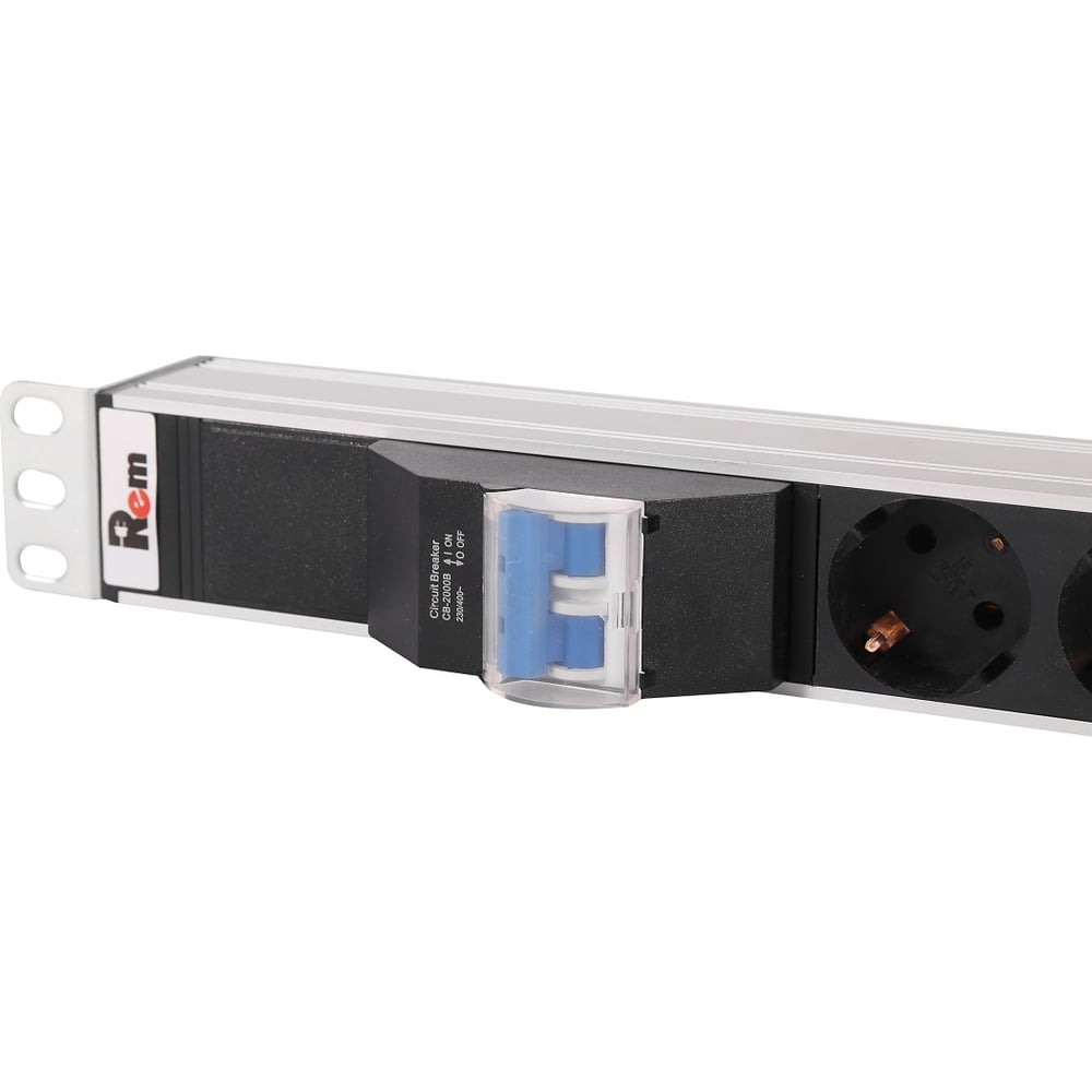 Вертикальный блок розеток REM Rem-16 с автоматом, 16А, 20 Schuko, 16A ...