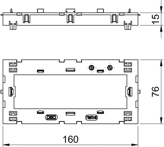 Суппорт тройной монтажный OBO Bettermann 3хModul45 71MT3 45-2 (для рамки AR45) полиамид, серый (5 шт/уп) 6288574