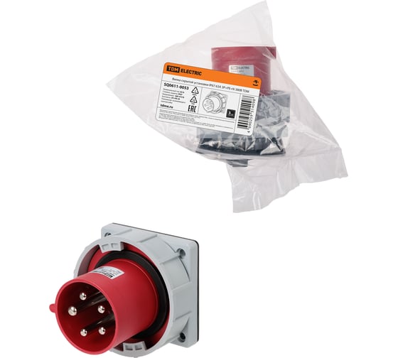 Вилка скрытой установкиTDM ELECTRIC IP67 63А 3Р+РЕ+N 380В TDM SQ0611-0053