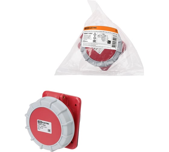 Розетка скрытой установки угловая TDM ELECTRIC IP67 63А 3Р+РЕ+N 380В TDM SQ0611-0062