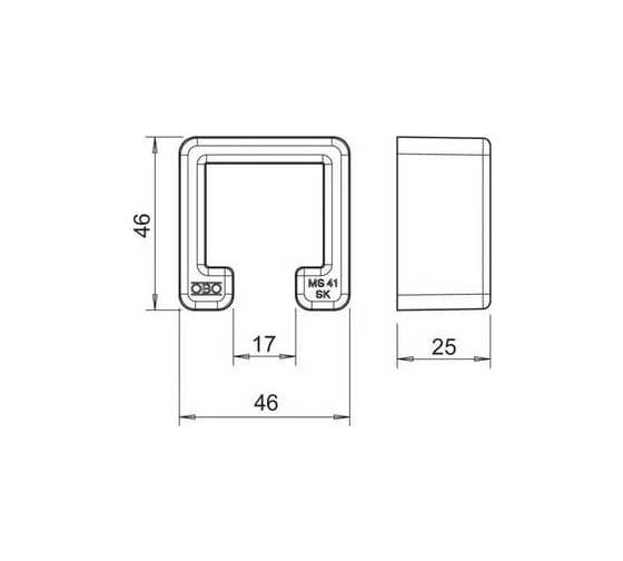 Защитный колпачок OBO Bettermann для рейки 41x41 мм (25 шт/уп) 1122900