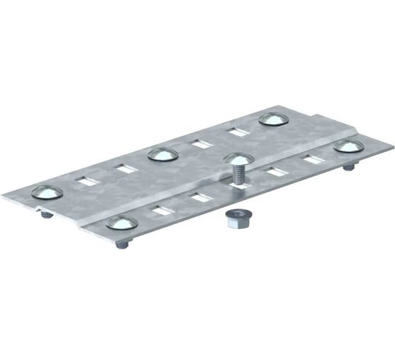 Пластина донная OBO Bettermann SSLB 100 DD, для листового лотка, B=100 мм, сталь, горячий цинк (20 шт/уп) 7070306 1