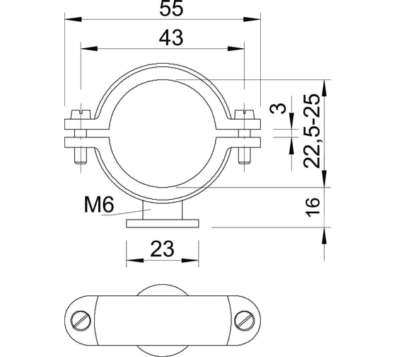 Крепежная скоба цокольная OBO Bettermann 22,5-25 мм (25 шт/уп) 2130254