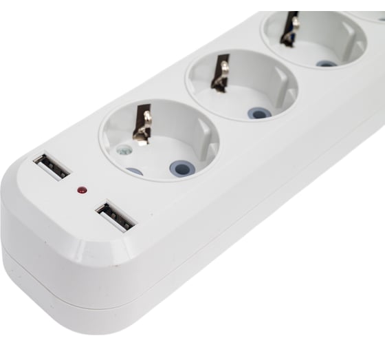 Четырехместная с выключателем и заземлением IN HOME Колодка УЗВ-4USB-GRAND 2хUSB 5340 4690612043081