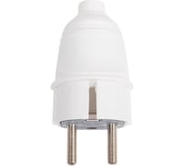 Вилка штепсельная FAR с заземлением белый F999