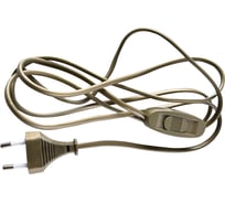 Сетевой шнур FERON с выключателем, 230V 1,9м золото, KF-HK-1- 51039