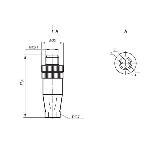 Соединитель к датчикам ТЕКО CP S254L-3 (PG7) 07-00043164