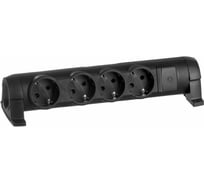 Многорозеточный блок Legrand''Комфорт'' 4 x 2К+З поставляется без кабеля черный 694606