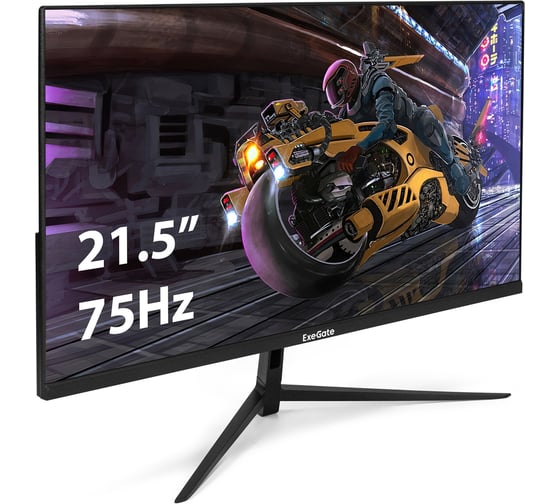Монитор безрамочный ExeGate 21.5" ProSmart EV2207 VA LED Grade A+, FHD, 1920x1080 75Гц, 16:9, 250cd/m2, 3000:1, 178/178, 5ms, D-Sub, HDMI, Flicker-free, ка 294426 1