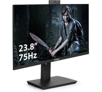 Монитор ExeGate со встроенной веб-камерой и аудио 23.8" SuperView EV2407T IPS LED Grade A+, FHD, 1920x1080 75Гц, 16:9, 250cd/m2, 1000:1, 178/178, 5ms, Spea 297246