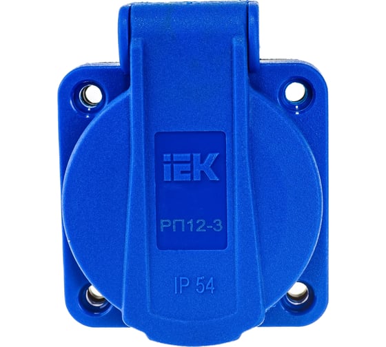 Панельная розетка IEK MAGNUM SCHUKO РП12-3, IP54, синий PSN71-016-3-2-54-K07