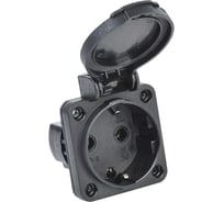 Панельная розетка IEK MAGNUM SCHUKO РП14-3, IP54, черный PSN71-016-3-2-54-K02