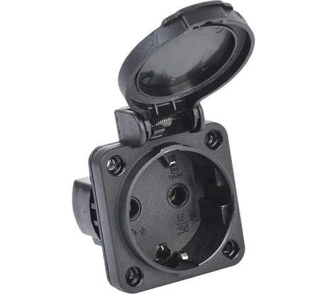 Панельная розетка IEK MAGNUM SCHUKO РП14-3, IP54, черный PSN71-016-3-2-54-K02