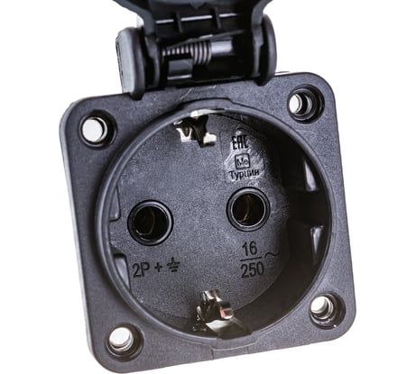 Панельная розетка IEK MAGNUM SCHUKO РП14-3, IP54, черный PSN71-016-3-2-54-K02