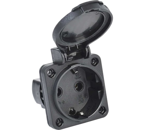 Панельная розетка IEK MAGNUM SCHUKO РП14-3, IP54, черный PSN71-016-3-2-54-K02