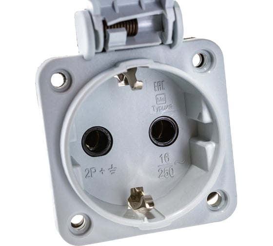 Панельная розетка IEK MAGNUM SCHUKO РП13-3, IP54, серый PSN71-016-3-2-54-K03