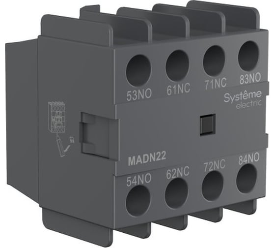 Блок контактный дополнительный Systeme Electric MC1D 2НО+2НЗ фронт. монтаж. SE MADN22 1