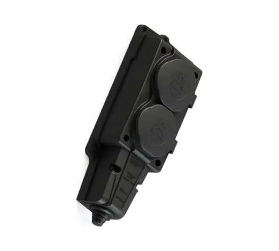Колодка удлинителя Systeme Electric 2-м MultiSet 16А 250В IP44 с заземлением каучук черный SE MST4102BK