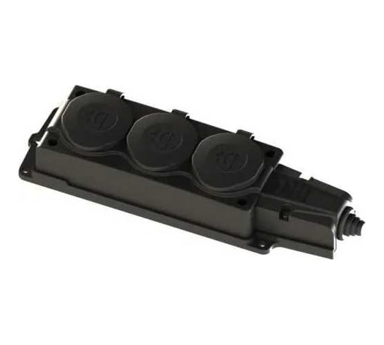 Колодка удлинителя Systeme Electric 3-м MultiSet 16А 250В IP44 с заземл. каучук черн. SE MST4103BK