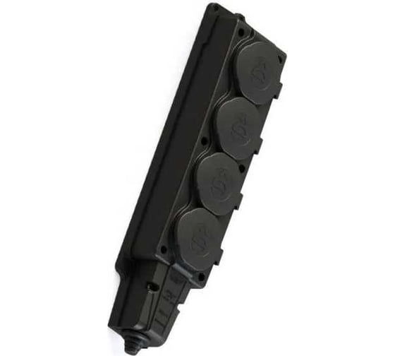 Колодка удлинителя Systeme Electric 4-м MultiSet 16А 250В IP44 с заземл. каучук черн. SE MST4104BK