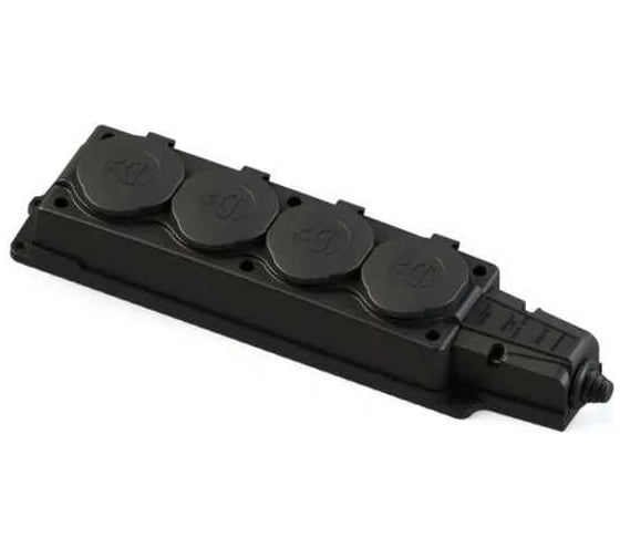 Колодка удлинителя Systeme Electric 4-м MultiSet 16А 250В IP44 с заземл. каучук черн. SE MST4104BK