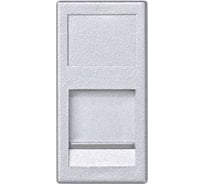 Универсальный адаптер Simon узкий, на 1 RJ45 коннектор, 1/2 К45, с защитной шторкой, алюминий KA76-8