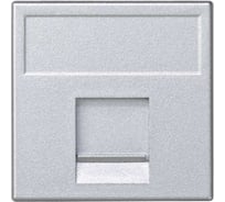Универсальный адаптер Simon на 1 RJ45 коннектор, К45, с защитными шторками, алюминий K76-8