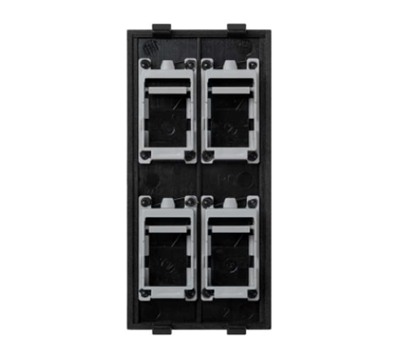 Адаптер Simon на 4хRJ45 коннектора, S-модуль, с защитными шторками, графит S76C-14