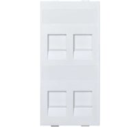 Адаптер Simon на 4хRJ45 коннектора, S-модуль, с защитными шторками, белый S76C-9