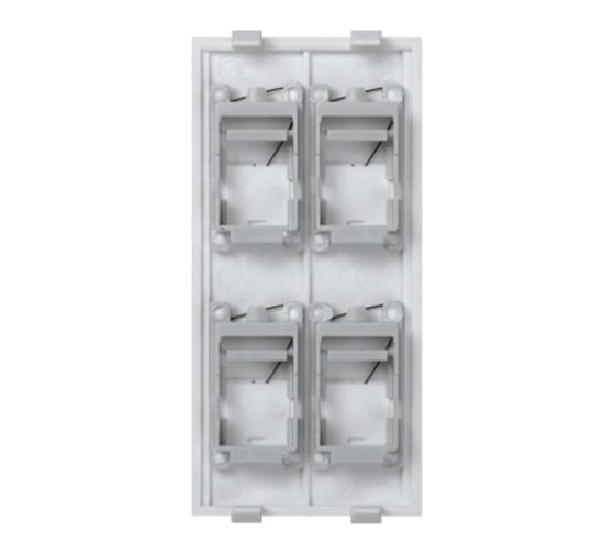 Адаптер Simon на 4хRJ45 коннектора, S-модуль, с защитными шторками, белый S76C-9