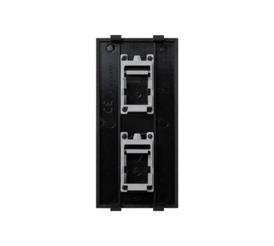 Адаптер Simon на 2хRJ45 коннектора, S-модуль, с защитными шторками, графит S76B-14