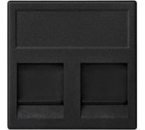 Адаптер Simon на 2хRJ45 коннектора, К45, с защитными шторками, графит KB76-14