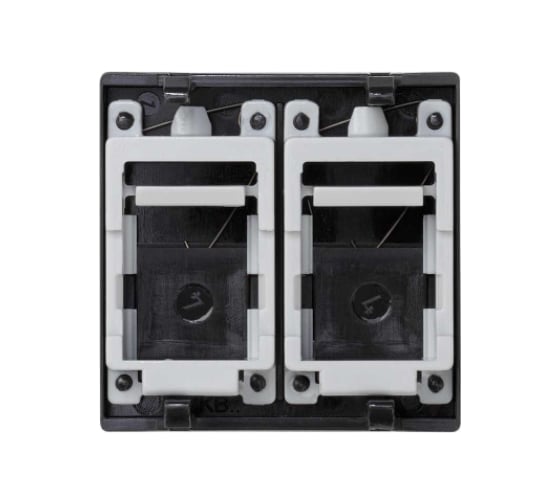 Адаптер Simon на 2хRJ45 коннектора, К45, с защитными шторками, графит KB76-14