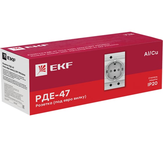Розетка EKF РДЕ-47, 240В, (под евро вилку с заземлением) PROxima mdse-47-pro