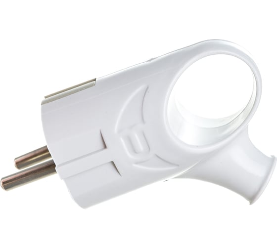 Вилка с кольцом Smartbuy с заземлением белая 16А 250В SBE-16-P03-w