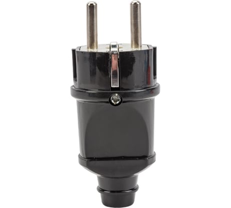 Прямая вилка Smartbuy с заземлением черная 16А 250В SBE-16-P01-b