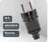 Прямая вилка Smartbuy с заземлением черная 16А 250В SBE-16-P01-b 1