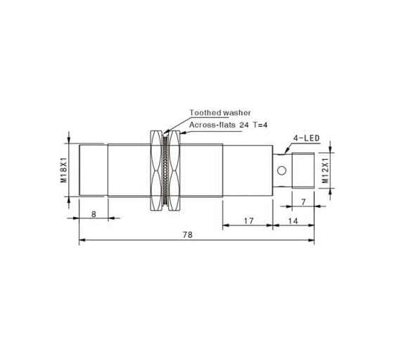 Индуктивный датчик AKUSENSE TRN18-08PC-E2 07-00043616