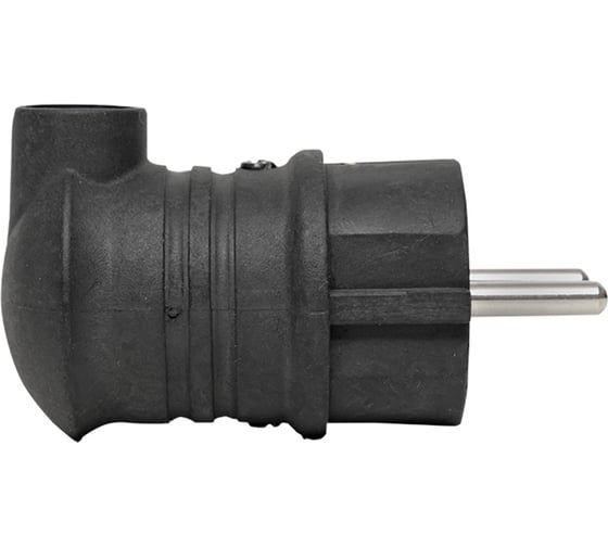Угловая каучуковая вилка EKF, 230В 2P+PE 16A IP44 PRO RPS-017-16-230-44-r