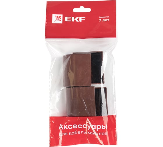 Заглушка EKF, Plast PROxima под темное дерево 4шт ecd-40-25x4