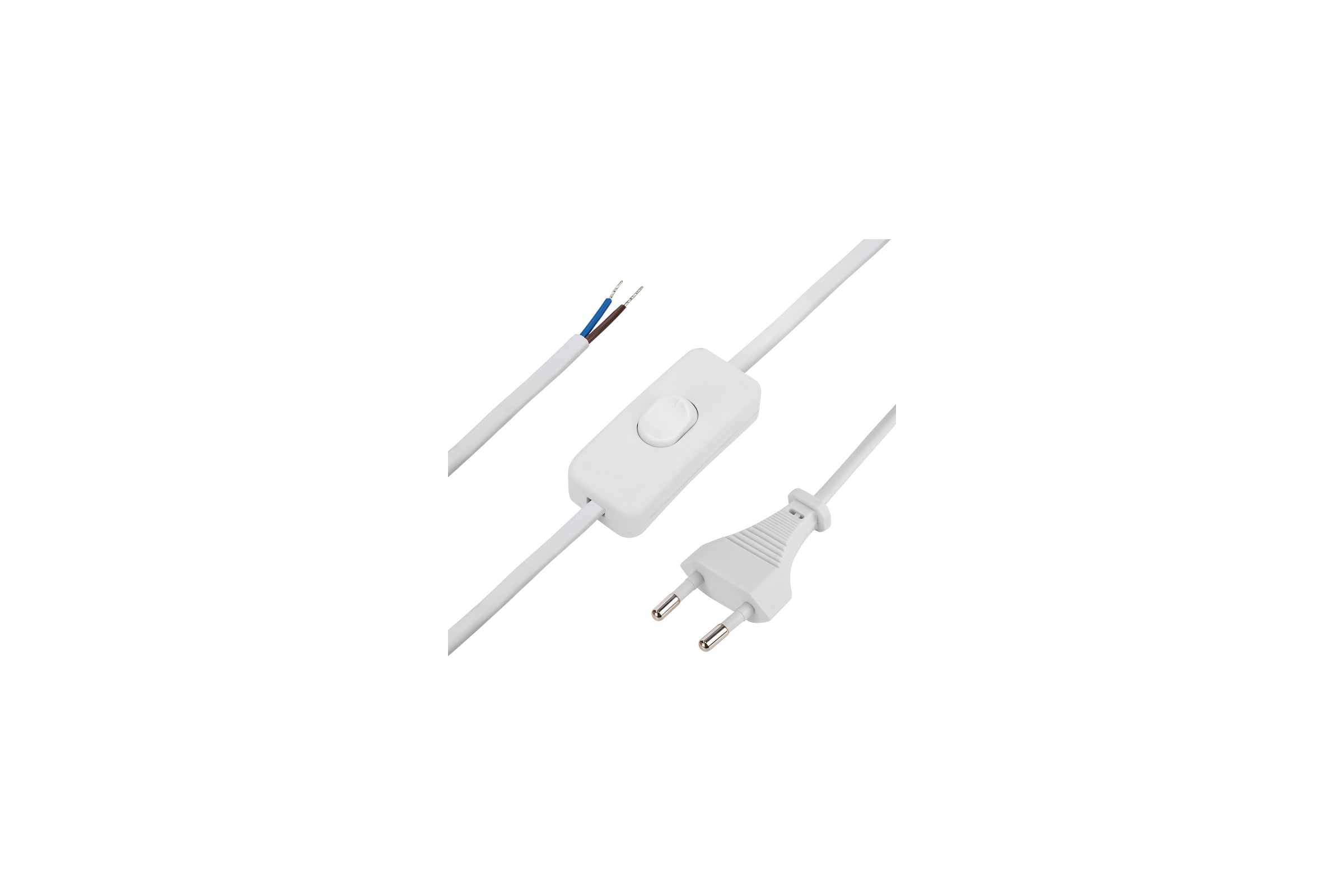 СетевойшнурREXANTсвыключателем,2х0,75мм2,1,8м,белый11-1133