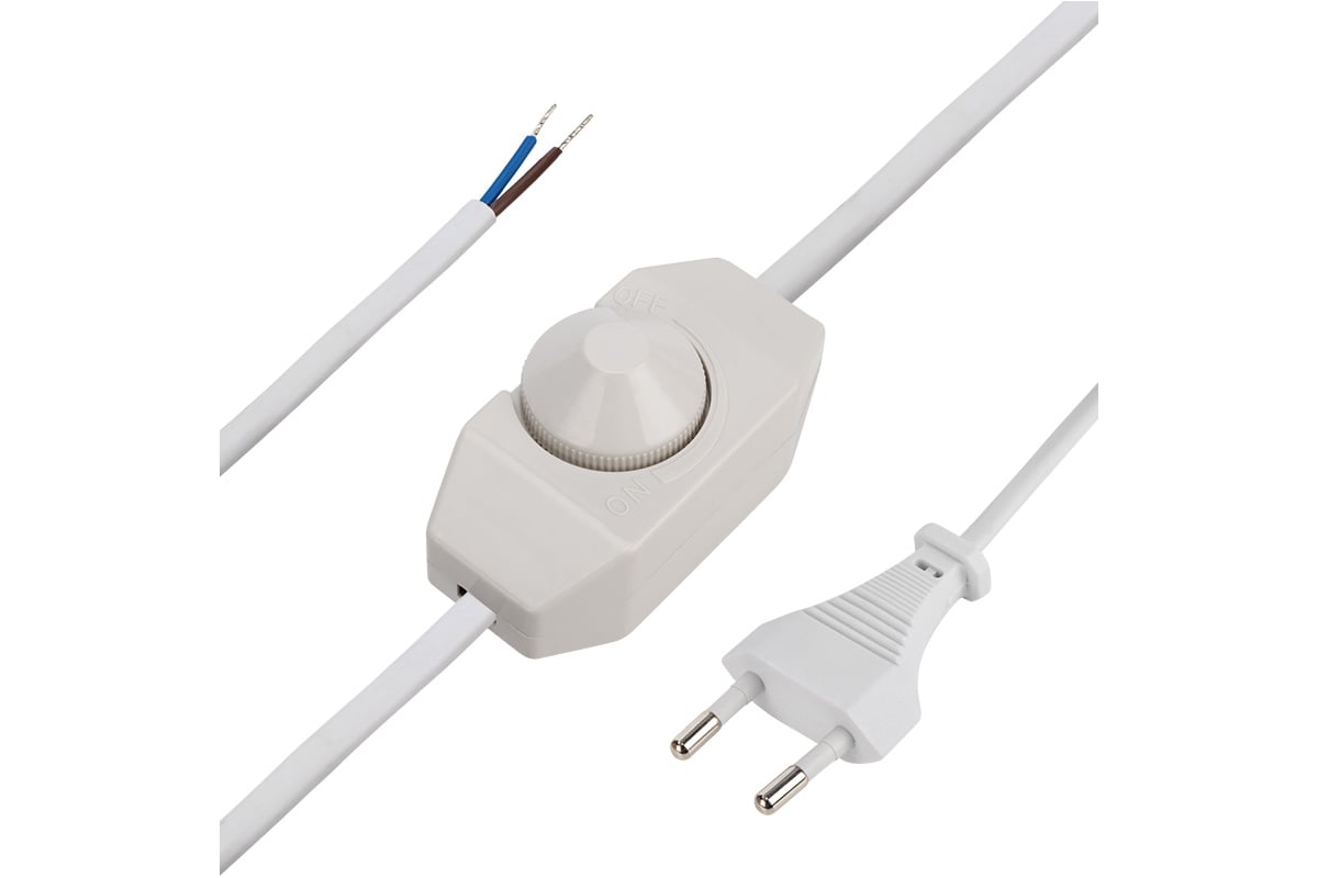 Сетевой шнур REXANT с диммером, 2х0,75 кв.мм 2 м 11-1139 - выгодная ...