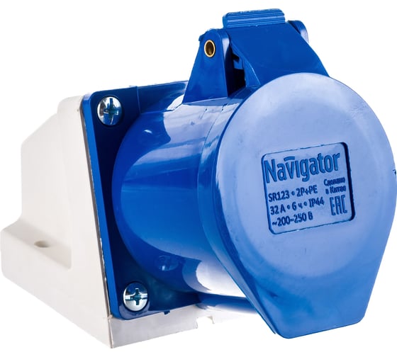 Розетка Navigator 14 297 NCA-SR123-32-220 стационарная наружная 32А 2P+PE IP44 14297